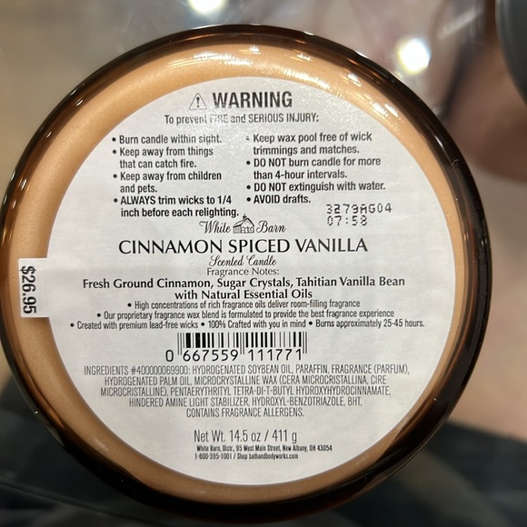 Bath & Body Works CINNAMON SPICED VANILLA 3 Wick Candle - Picture 3 of 3